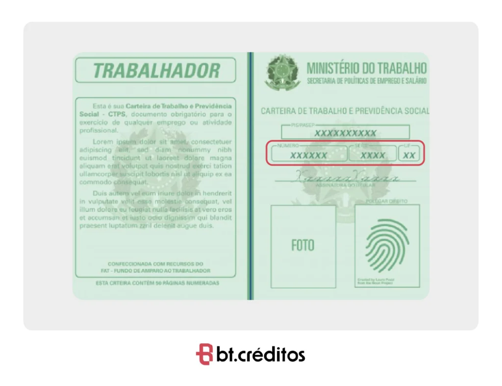 Carteira de Trabalho física